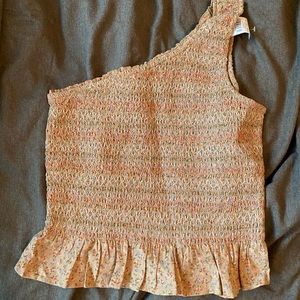 One shoulder AE Peplum Crop Top